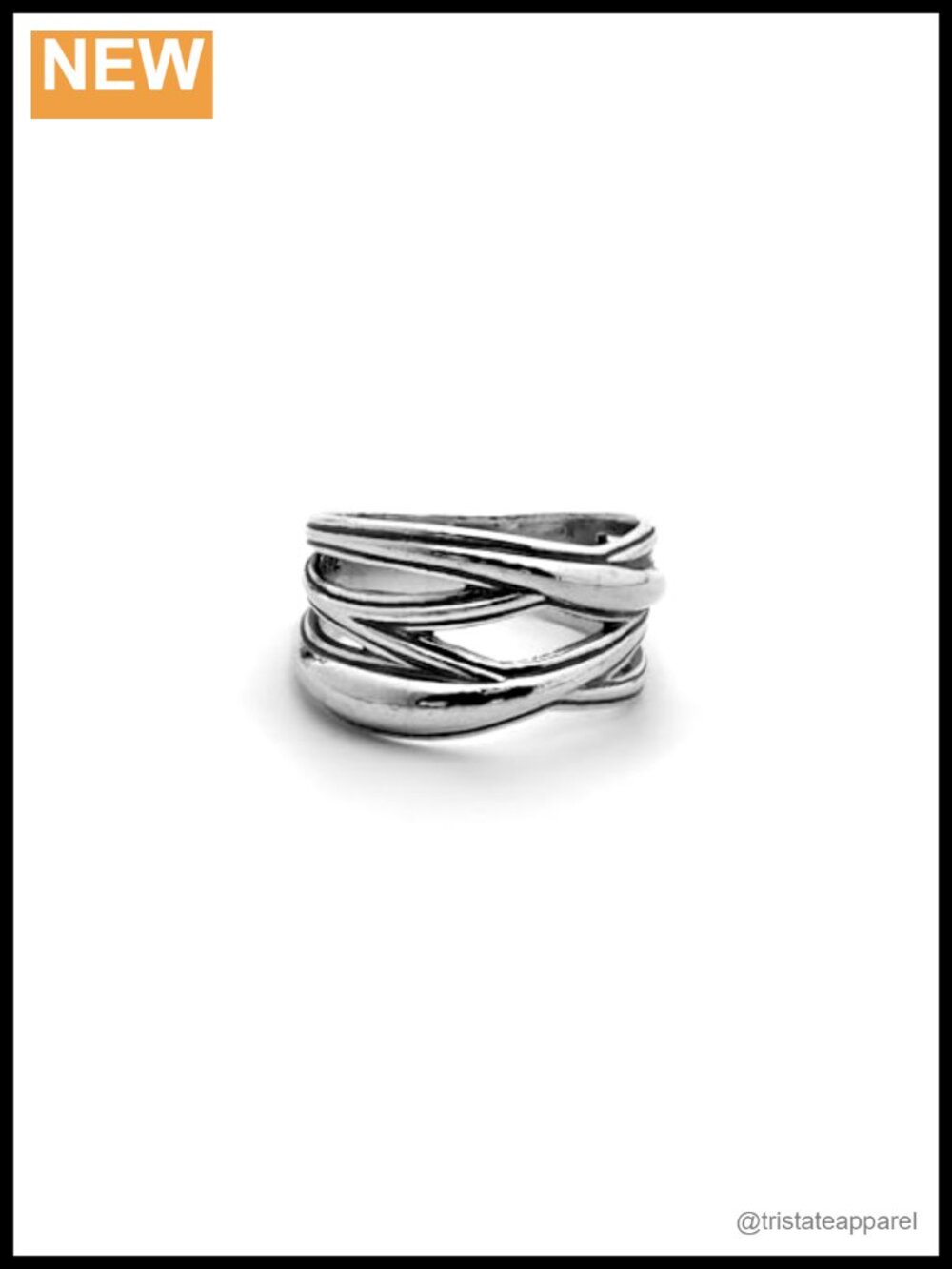 925 Sterling Silver Gold Plated Criss Cross Statement Ring Handcrafted